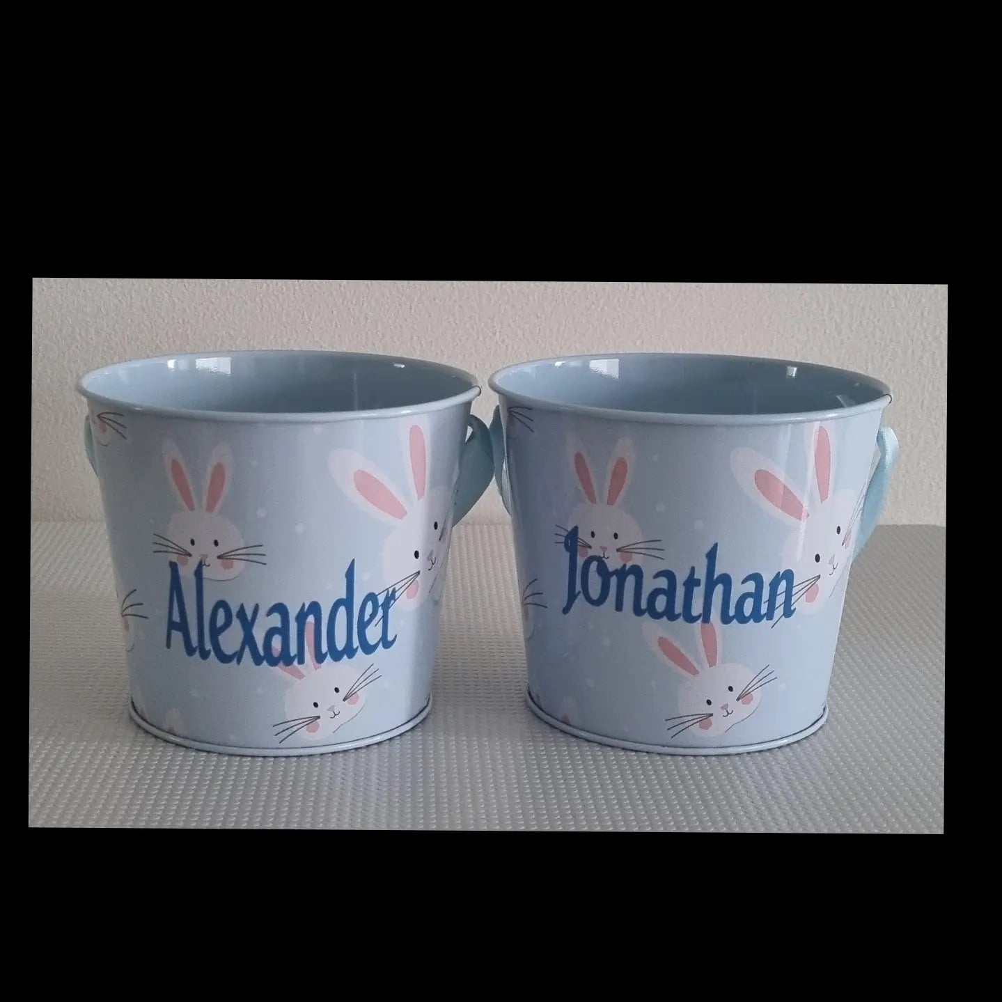 Personalised Easter metal buckets