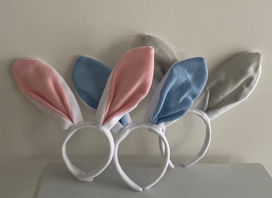 Personalised plush bunny headband, front side