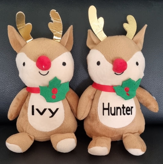 Personalised Christmas Reindeer, front side
