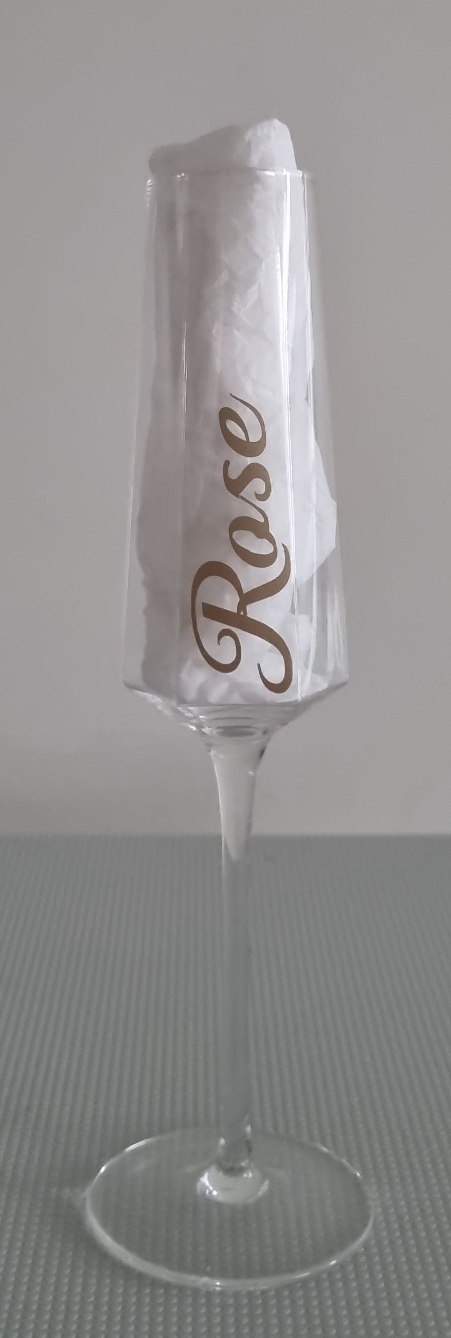 Personalised flute glass, front side