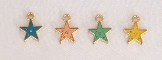 Gold plated mini enamel star, front side