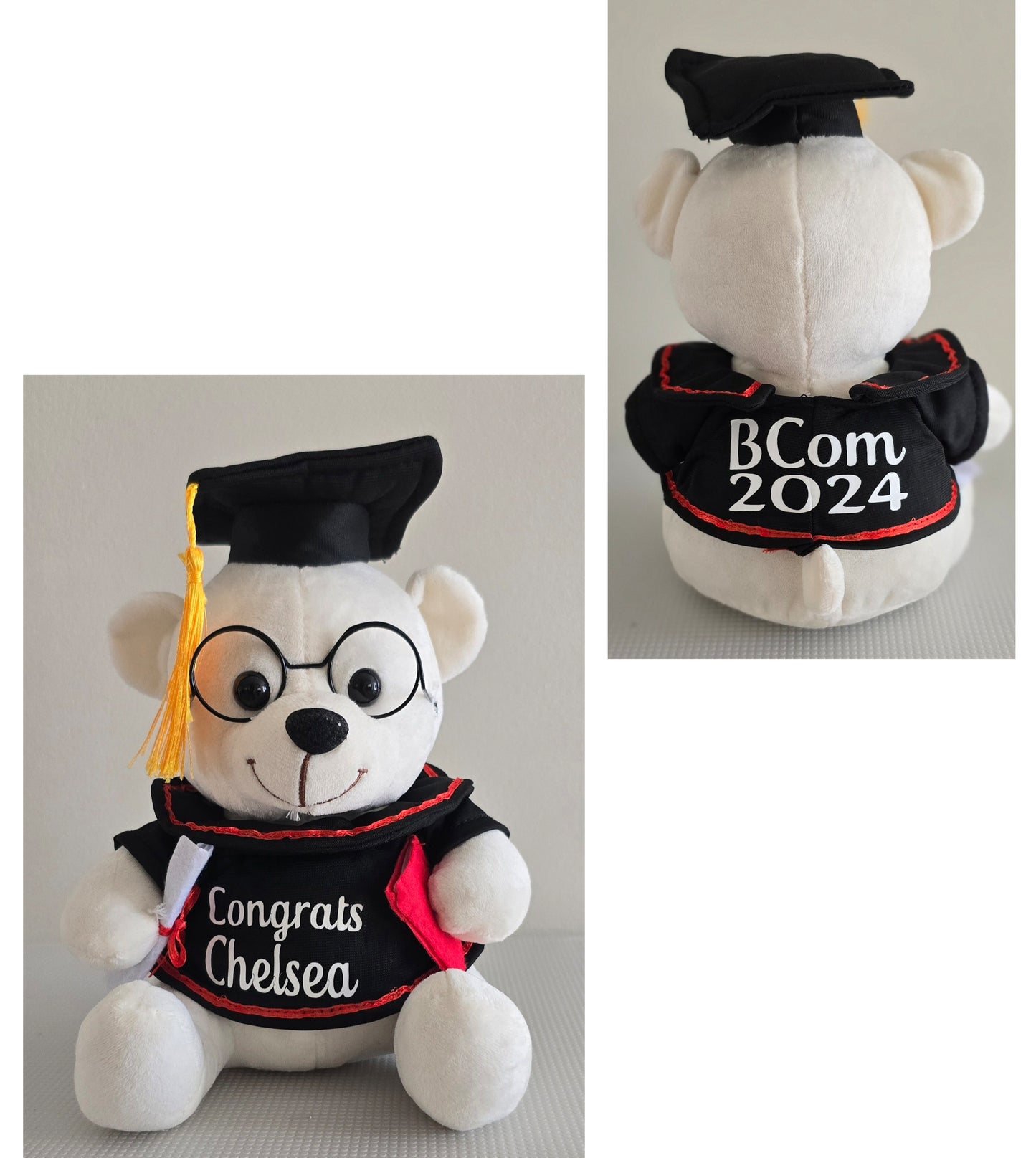 White Graduation bear