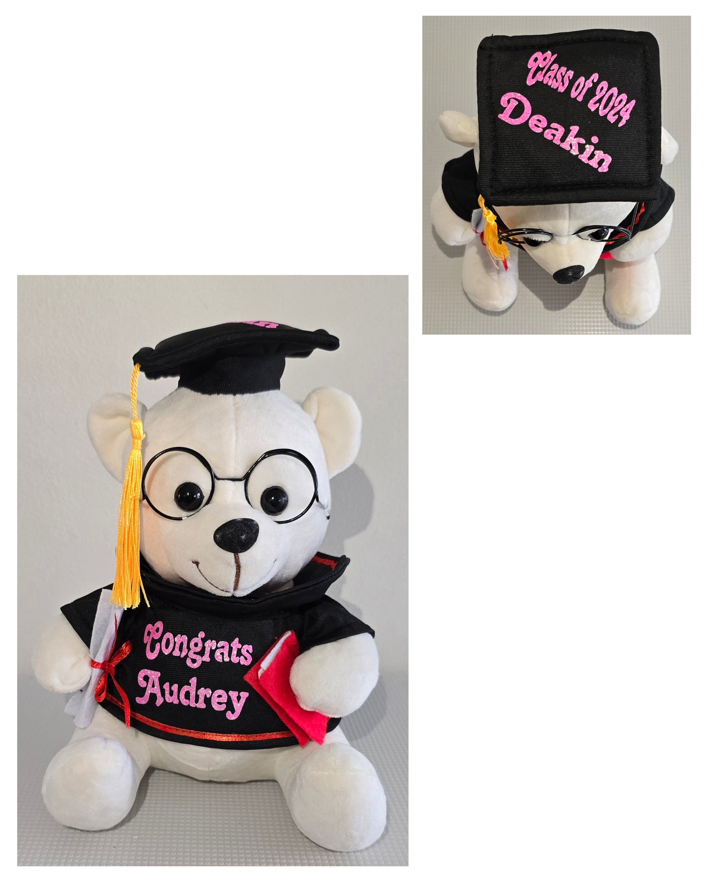 White Graduation bear