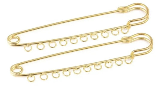 10 ring gold plated baby pin, front side