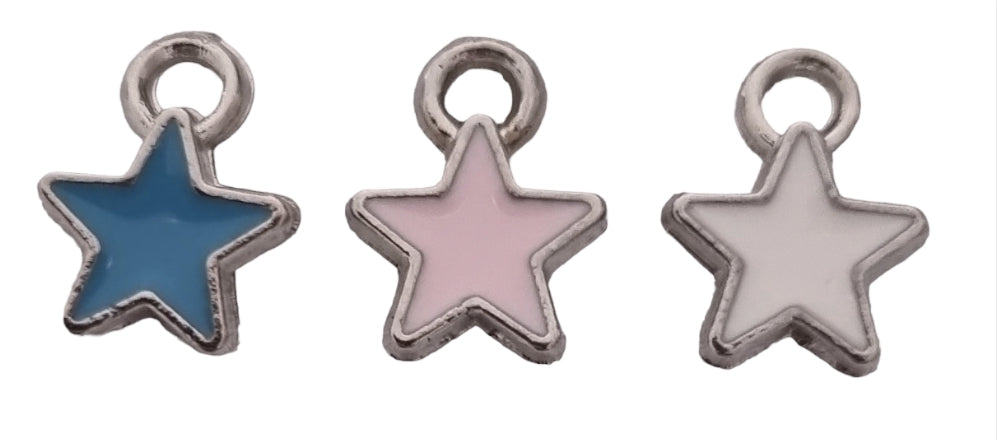 Silver plated mini star charm, front side